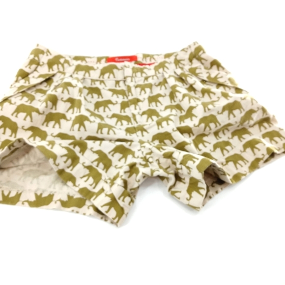 Anthropologie Cartonnier‎ Safari Elephant Print Cuffs Shorts - Picture 5 of 10